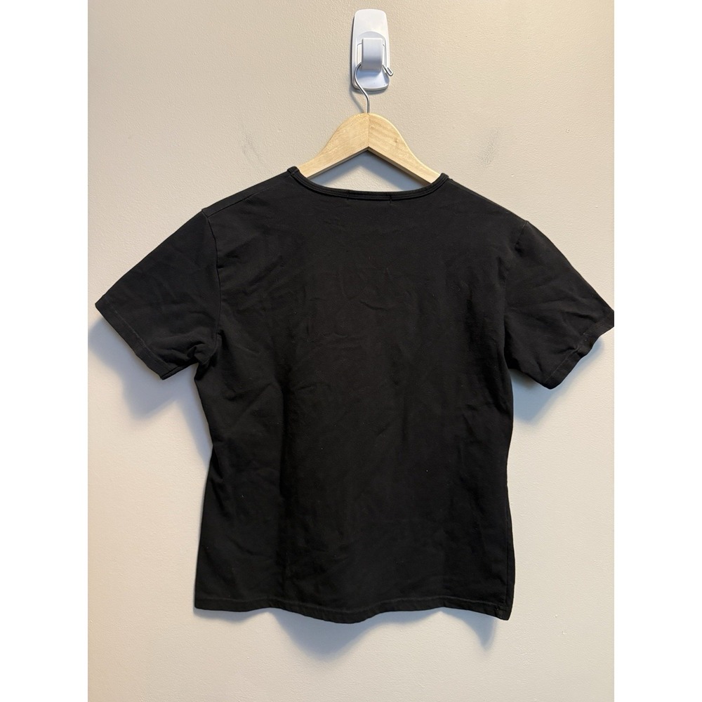 Christian Dior Boutique Paris Black Floral Embroidered T-Shirt France Women's 42 - Picture 3 of 8
